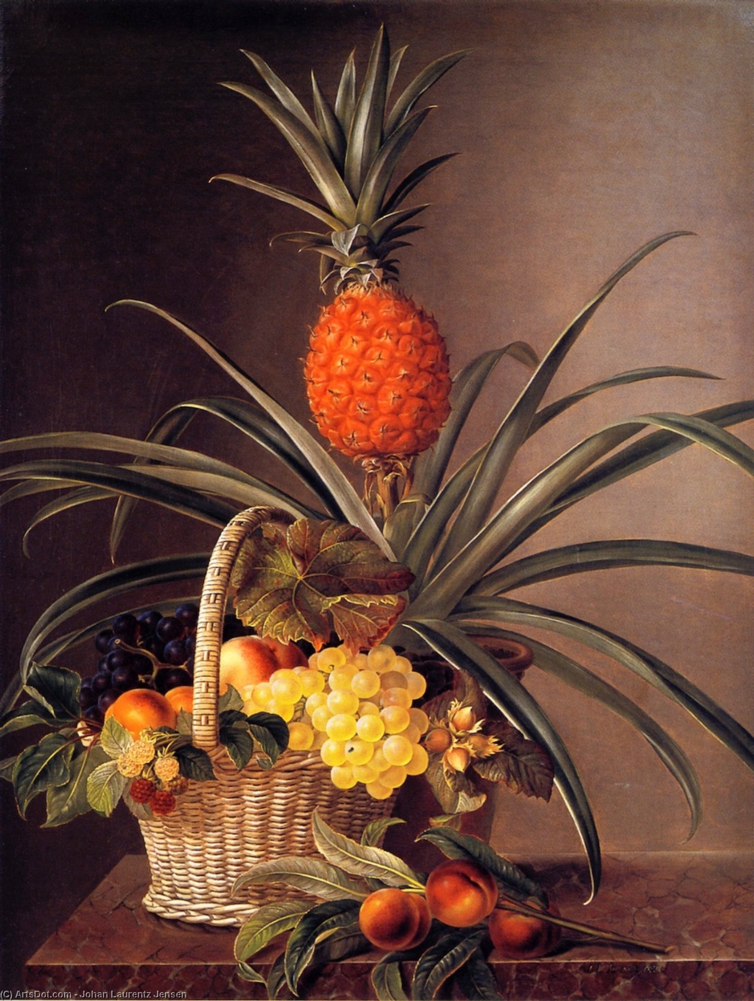 Still Life With Fruits And Pineapple — Johan Laurentz Jensen