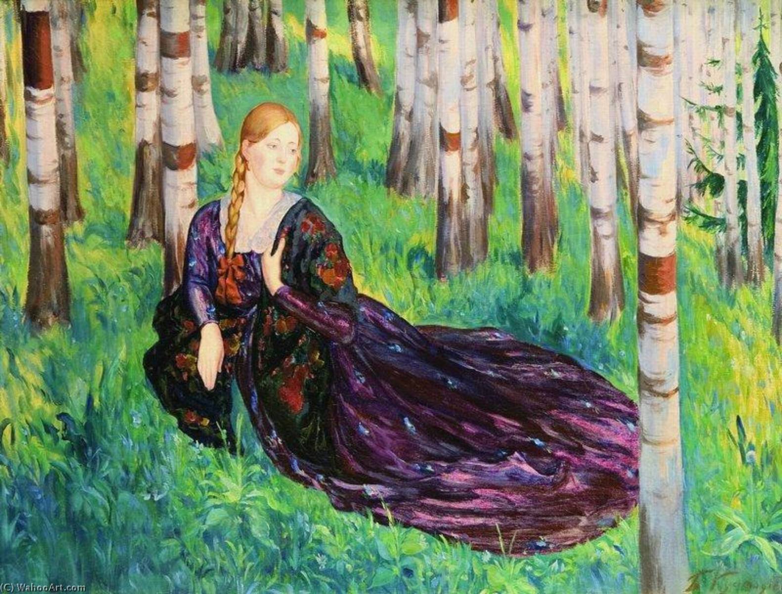In The Birch Forest — Boris Mikhailovich Kustodiev