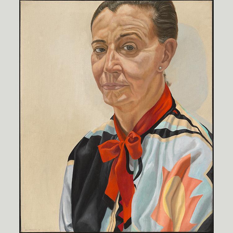 Portrait Of Beth Levine (lady With Red Bow) — Philip Pearlstein