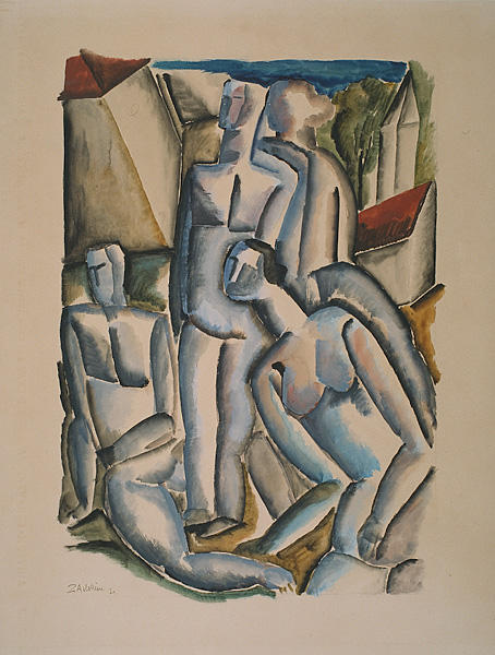 Four People In A Village — Ossip Zadkine