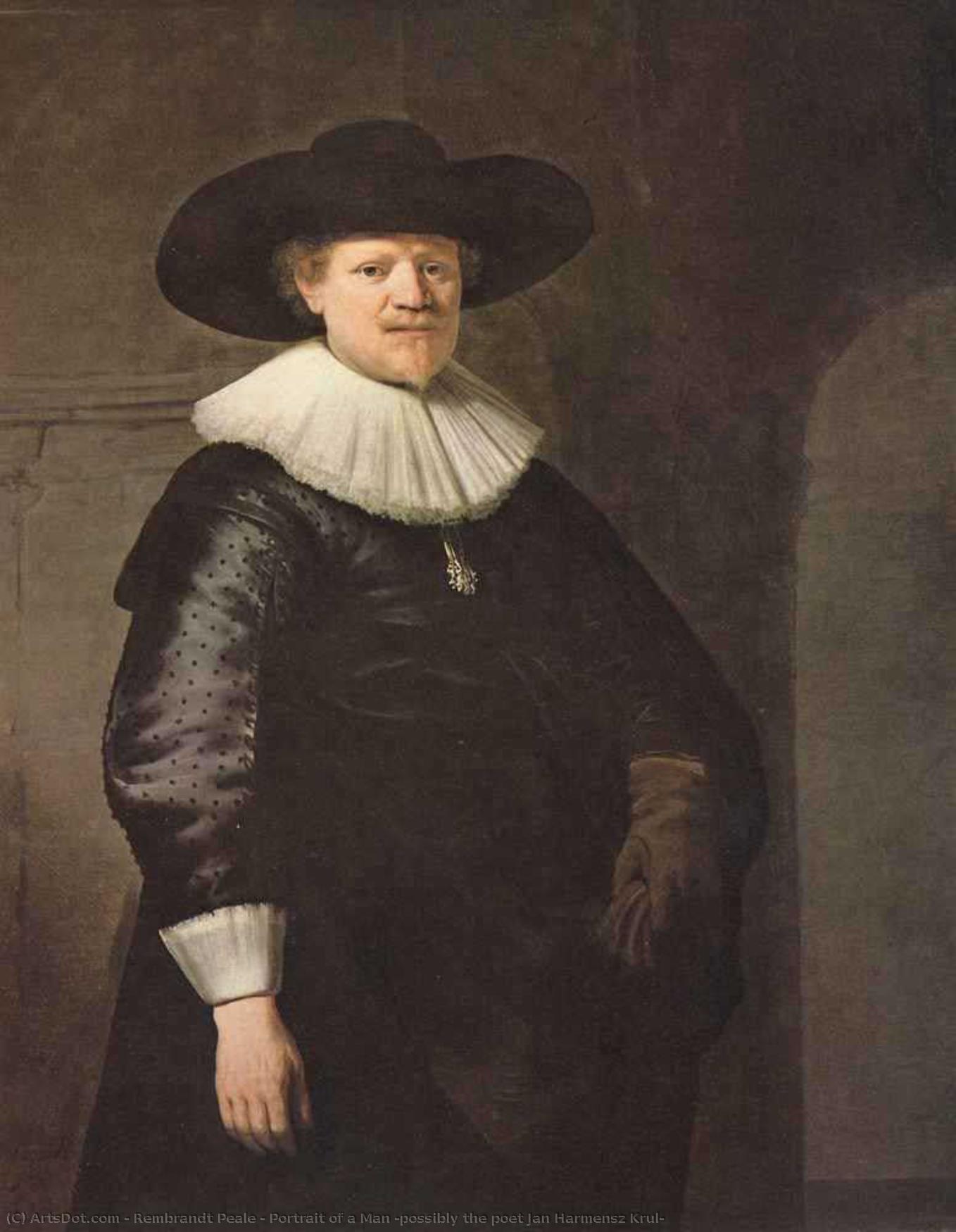 Portrait Of A Man (possibly The Poet Jan Harmensz Krul) — Rembrandt Peale