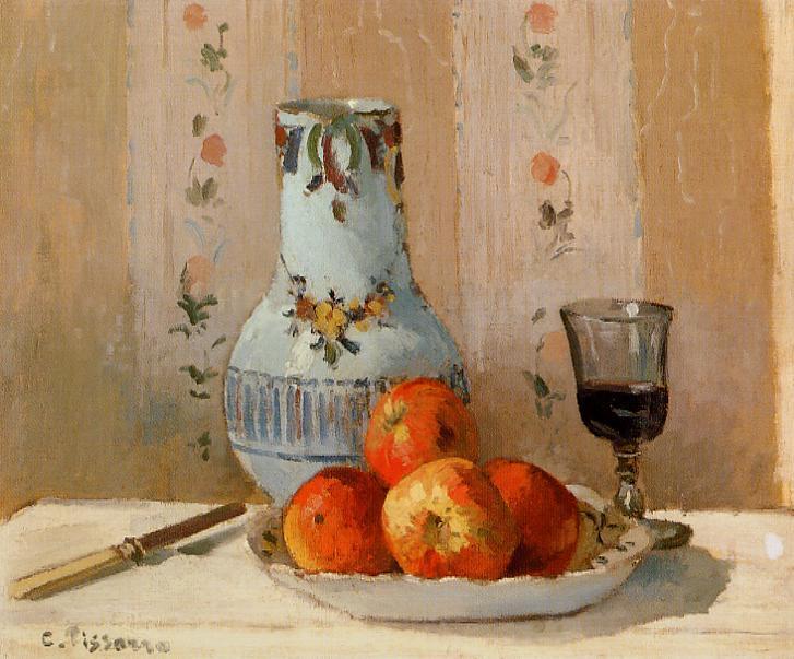 Still Life With Apples And Pitcher — Camille Pissarro