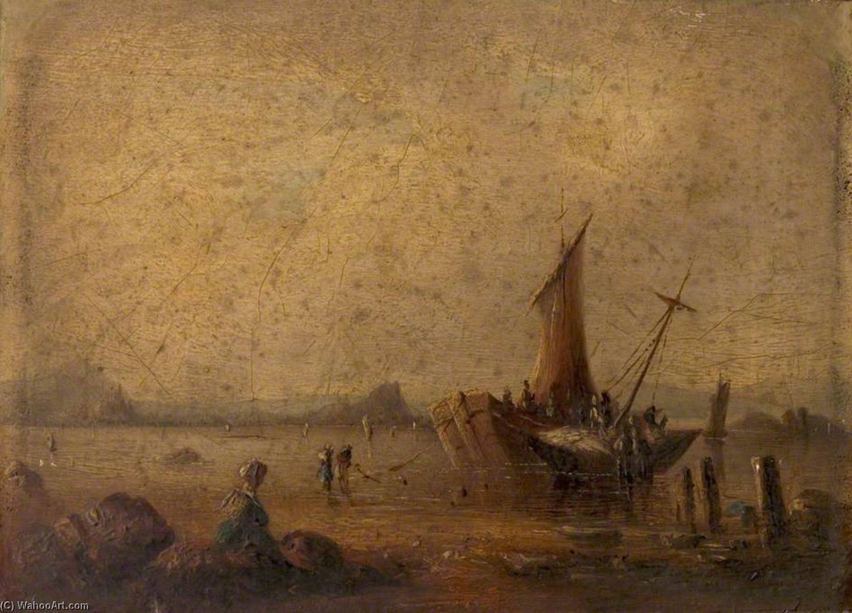Coast Scene With Figures And Boats — Džordž Klint