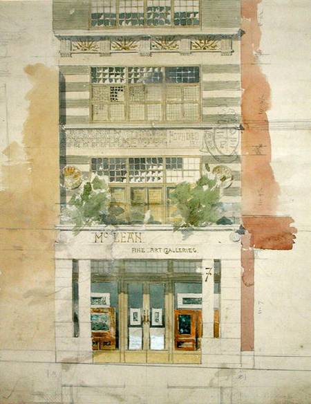Design For The Facade Of Mclean Fine Art Galleries — Edward William Godwin