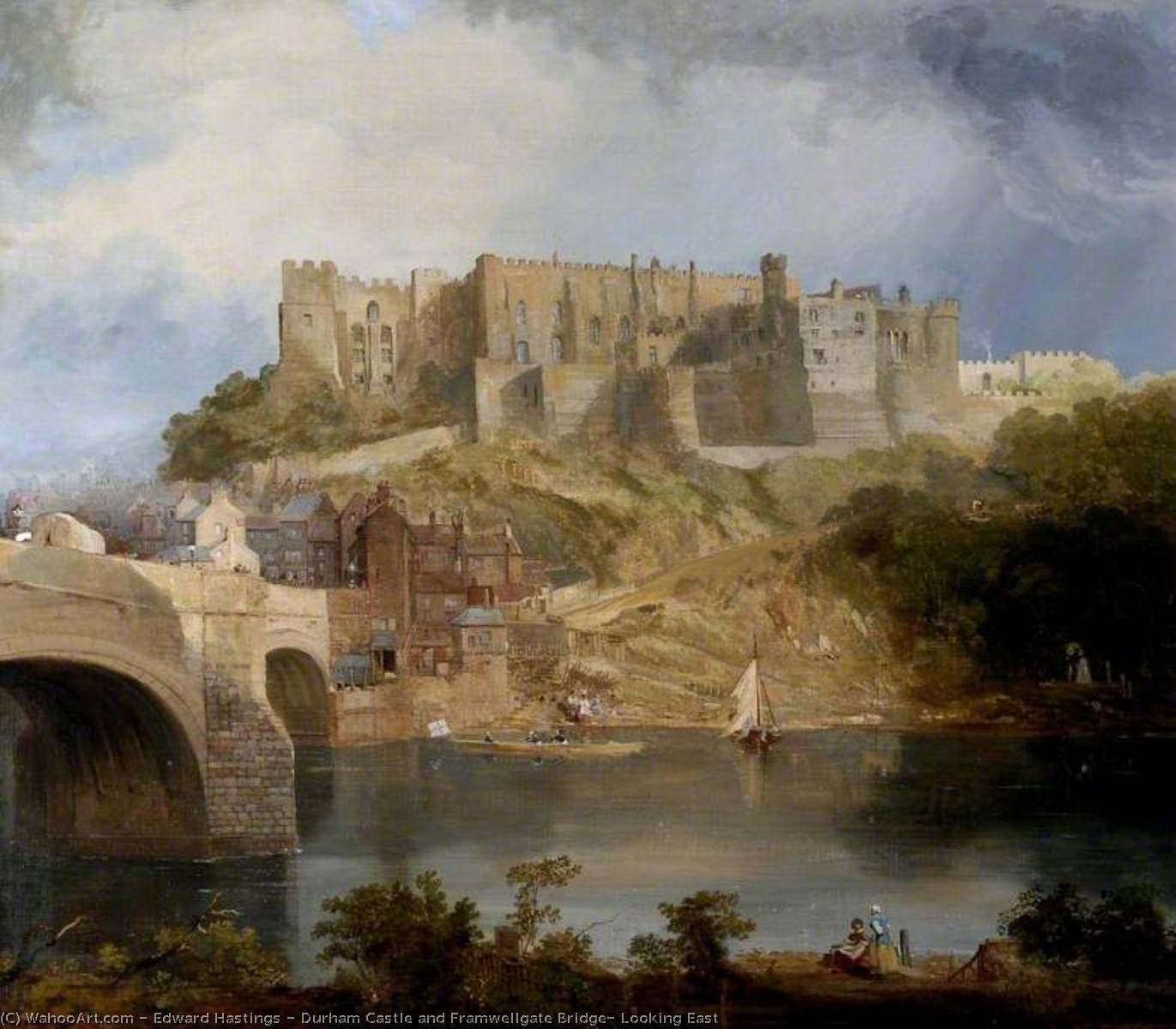 Durham Castle And Framwellgate Bridge, Looking East — Edward Hastings