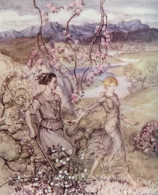 Then They Went Hand In Hand In The Country That Smells Of Appleblossoms And Honey — Arthur Rackham