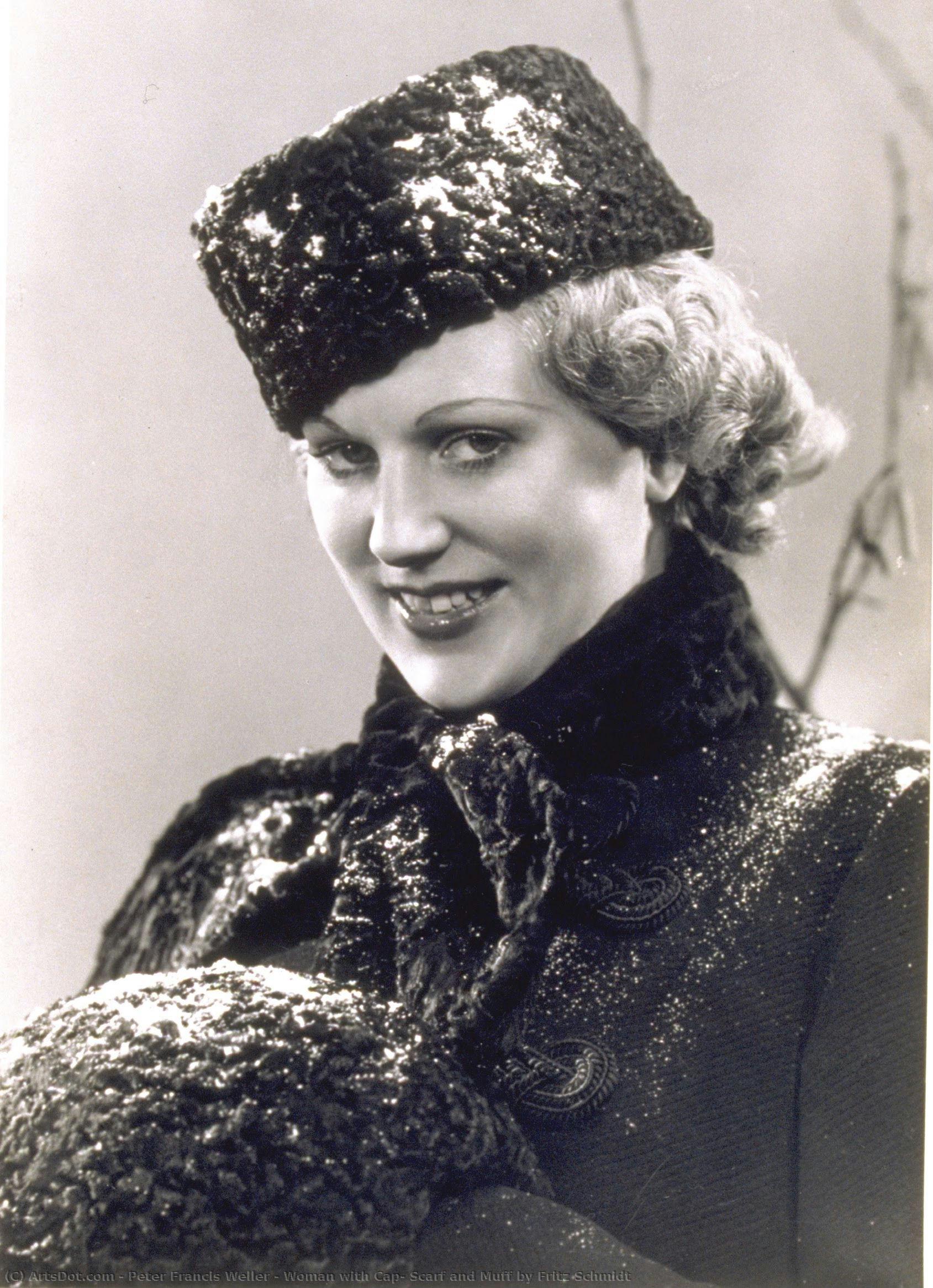 Woman With Cap, Scarf And Muff By Fritz Schmidt — Peter Francis Weller