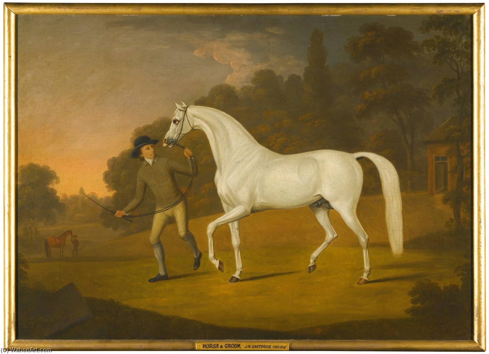 James Hugh Smith Barry's Grey Stallion Being Led By A Groom — Francis Sartorius Ii (john Francis Sartorius)