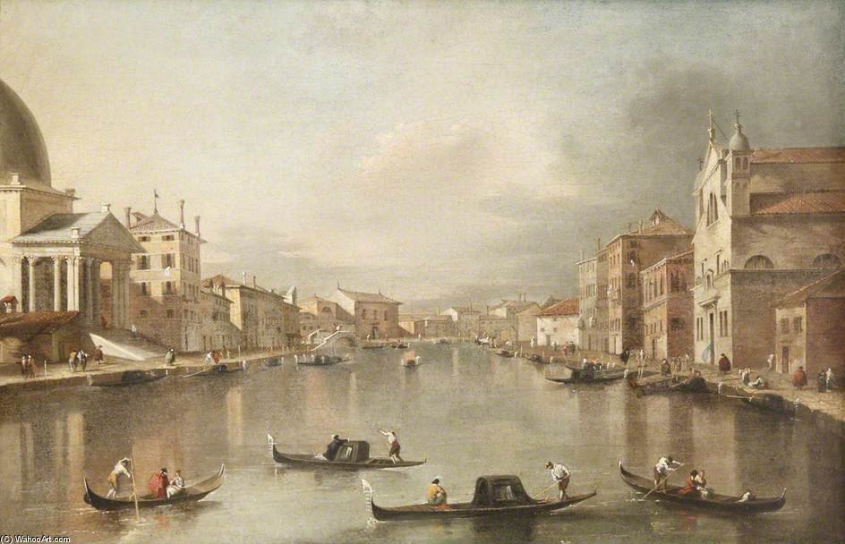 Venetian Canal With Gondolas In The Foreground — Giacomo Piazzetta