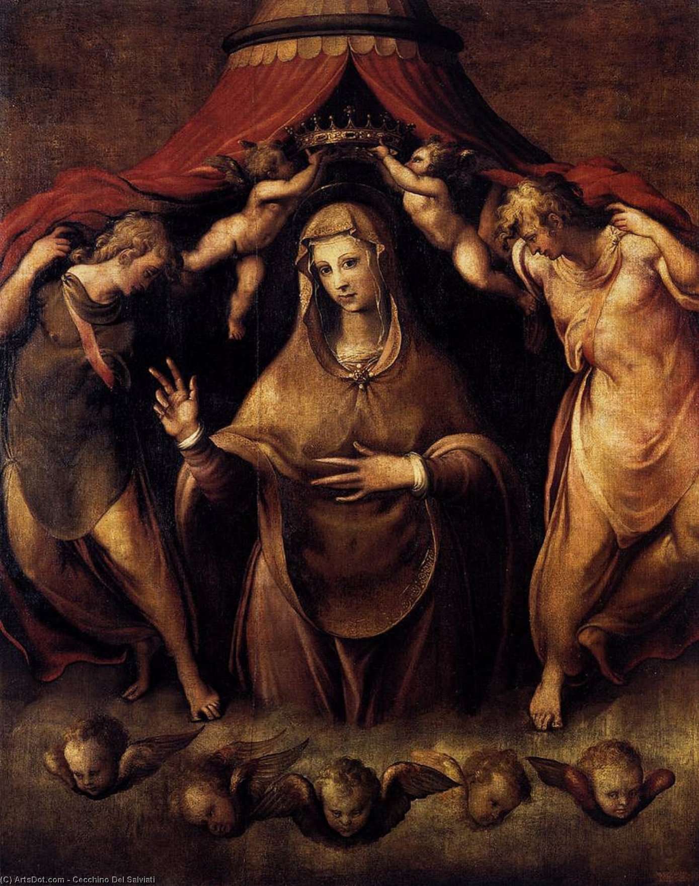 Coronación De La Virgen Con Ángeles — Cecchino Del Salviati