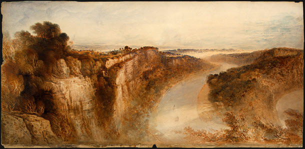 View On The River Wye, Looking Towards Chepstow — John Martin