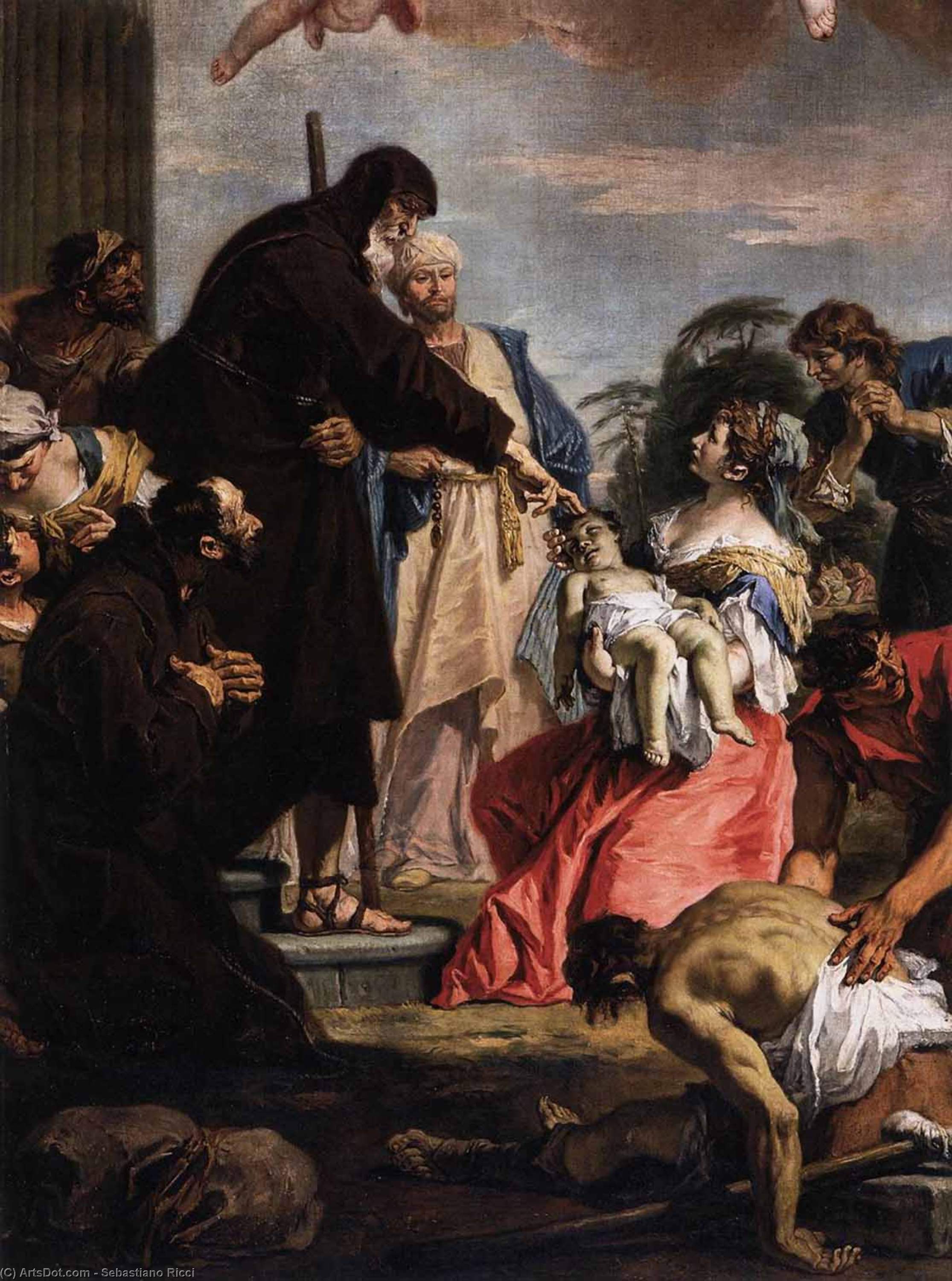 St Francis Of Paola Resuscitating A Dead Child — Sebastiano Ricci