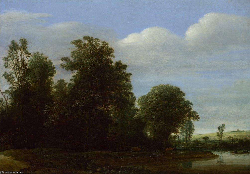 A Landscape With A River By A Wood — Cornelis Hendricksz The Younger Vroom