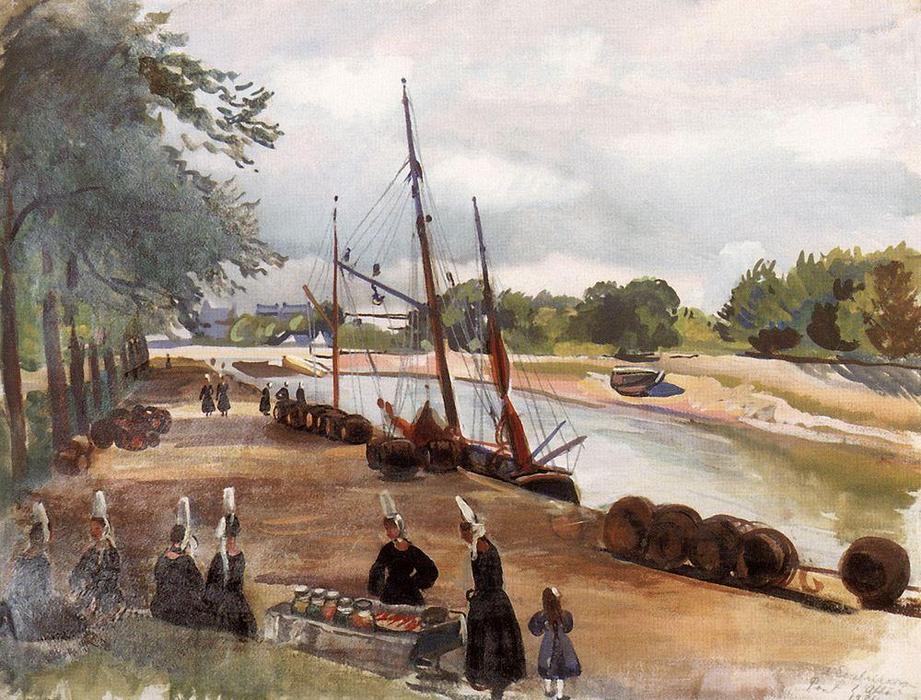 Brittany. The Town Of Pont L Abbe. Port — Zinaida Serebriakova