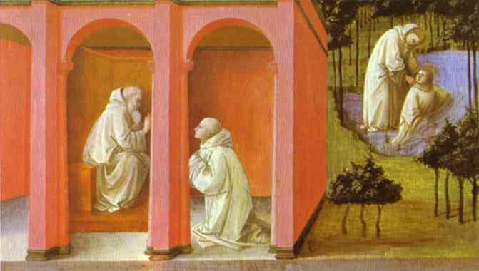 St. Benedict Orders St. Maurus To The Rescue Of St. Placidus — Filippo Di Tommaso Lippi