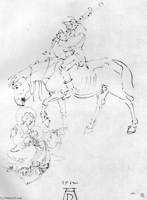 Madonna And Child With Bagpipers — Albrecht Dürer