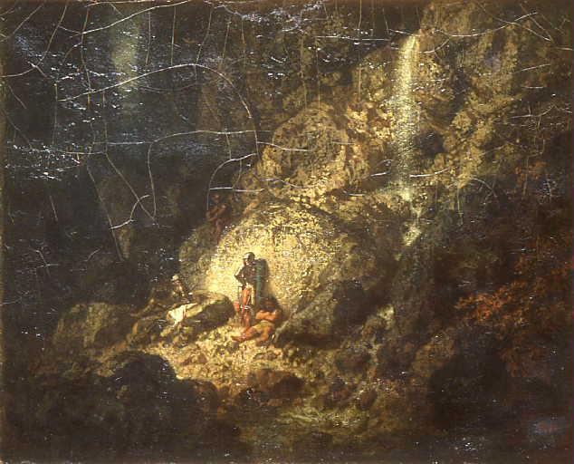 Soldats Assis Au Pied D'un Rocher — Guignet Jean Adrien