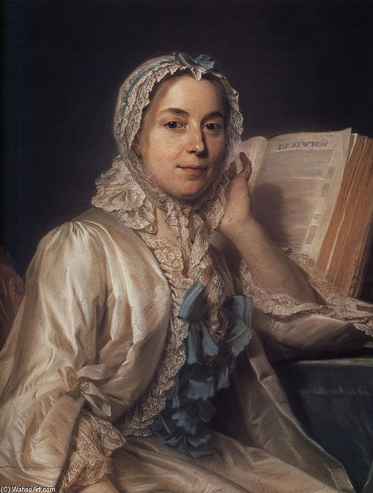 Mademoiselle Ferrand Meditating On Newton — Maurice Quentin De La Tour