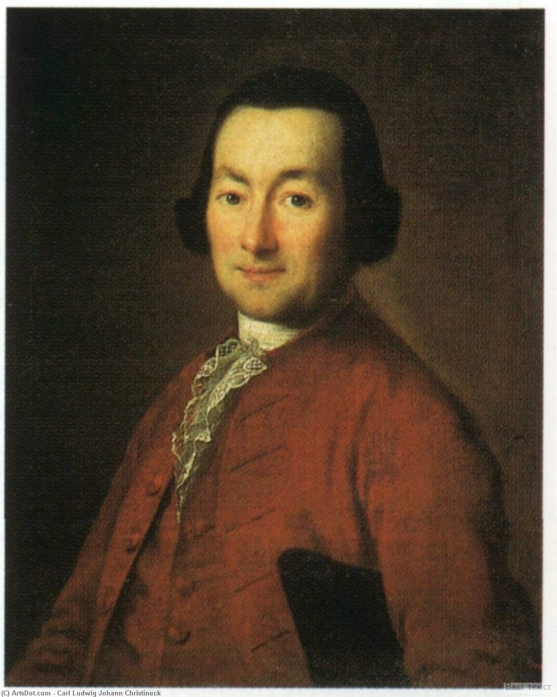 Portrait Of An Unknown Man In A Red Coat — Carl Ludwig Johann Christineck