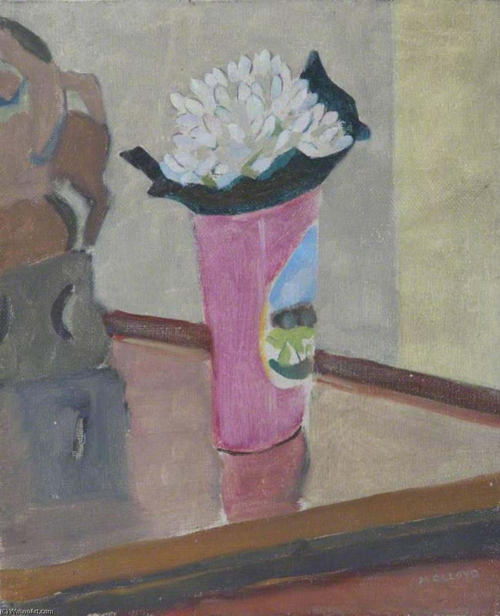 Study Of A White Flower In A Pink Vase — Alan Francis Clutton Brock