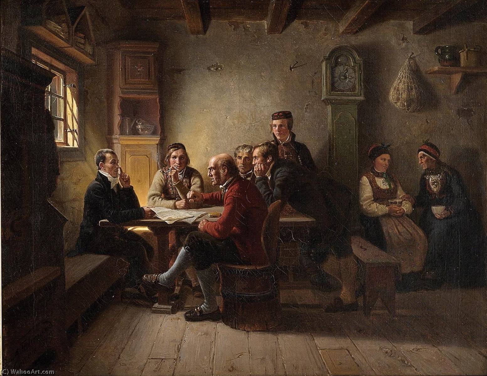 Farmers Discussing Politics — Adolph Tidemand