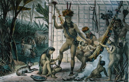 Family Of A Camacan Indian Chief Preparing — Jean-baptiste Debret