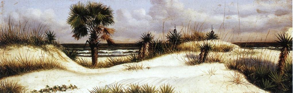 Florida Seascape With Sand Dune, Palm Tree, And Yuccas — William Aiken Walker