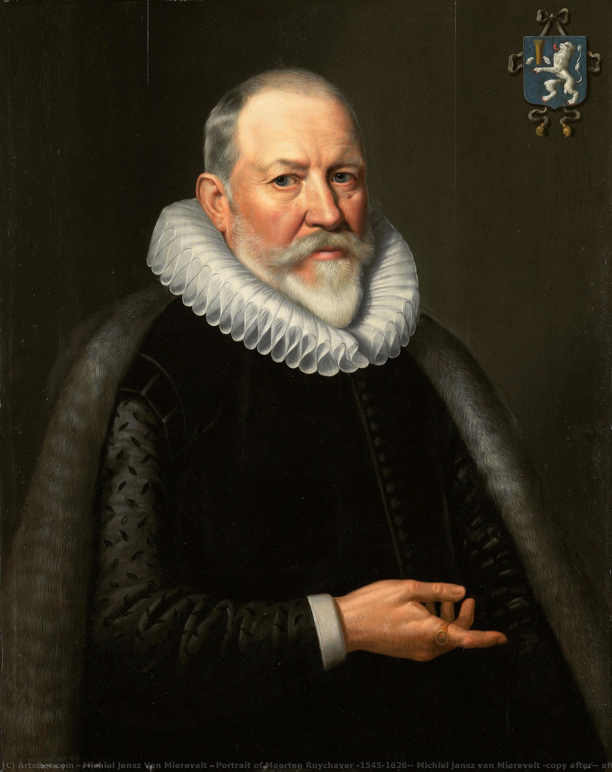 Portrait Of Maerten Ruychaver (1545-1626), Michiel Jansz Van Mierevelt (copy After), After 1653 — Mihel Jans Van Miereveldt