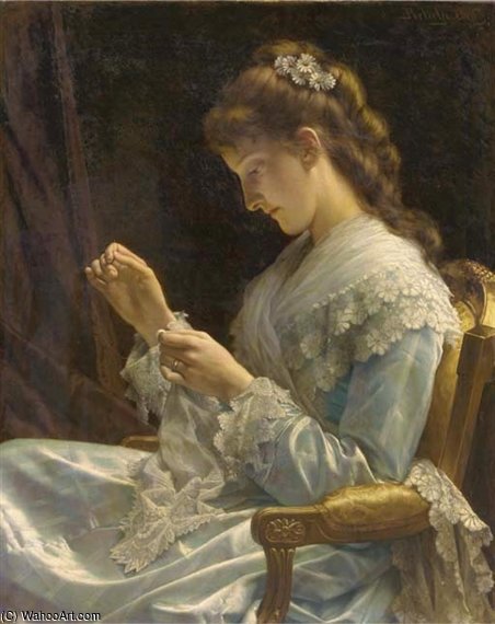 A Young Beauty In Blue — Jan Frederik Pieter Portielje