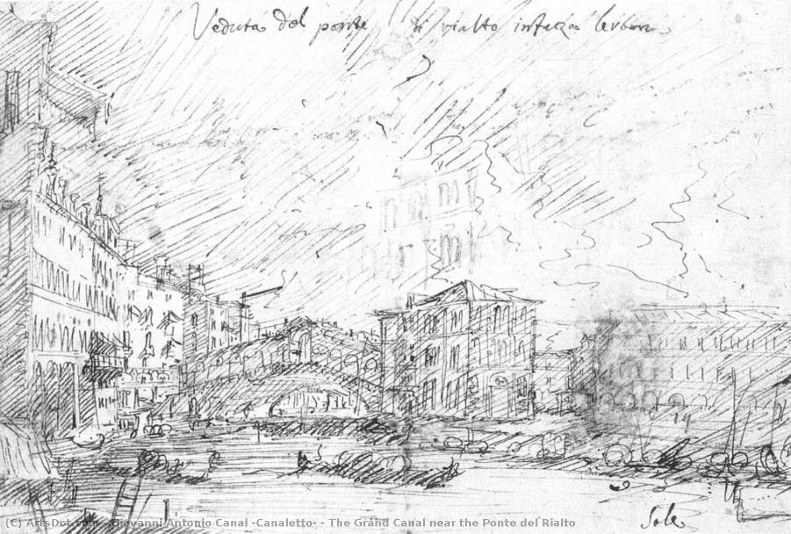 The Grand Canal Near The Ponte Del Rialto — Giovanni Antonio Canal