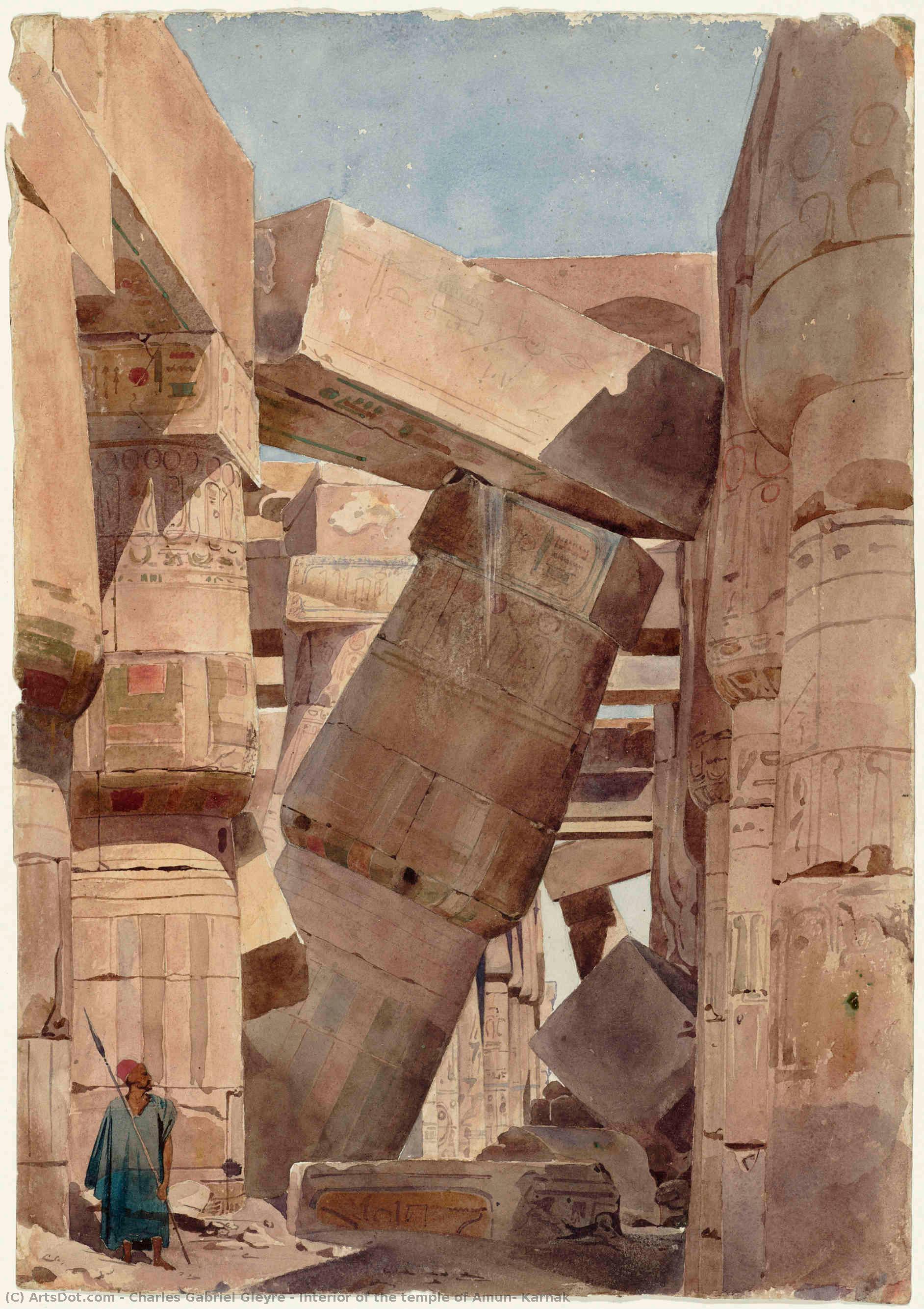Interior Of The Temple Of Amun, Karnak — Charles Gabriel Gleyre