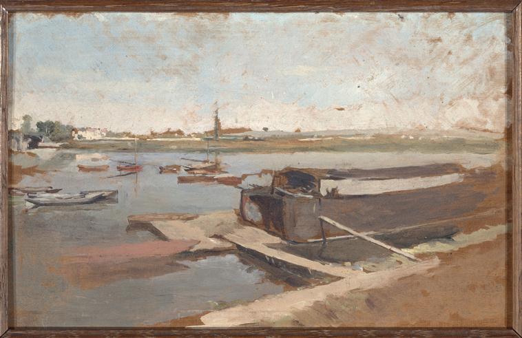 Bords De La Seine À Poissy — Jean-louis Ernest Meissonier