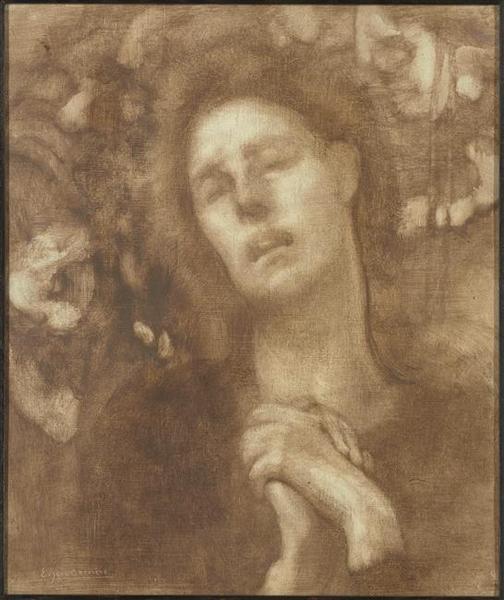 Jeanne D'arc Écoutant Les Voix, Dit Parfois Femme À Mi Corps, Les Yeux Clos — Eugène Anatole Carrière