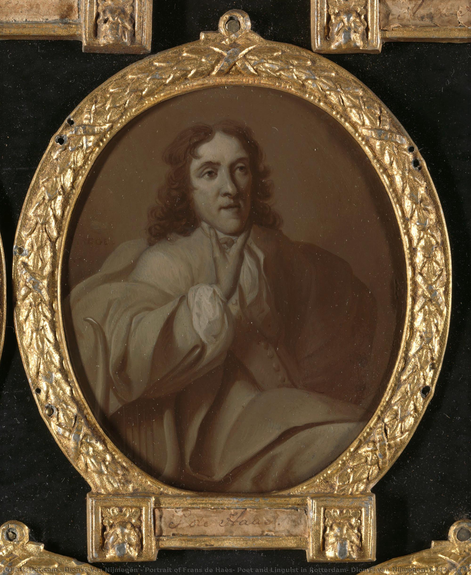 Portrait Of Frans De Haes, Poet And Linguist In Rotterdam, Dionys Van Nijmegen, 1732 - 1771 — Dionys Van Nijmegen