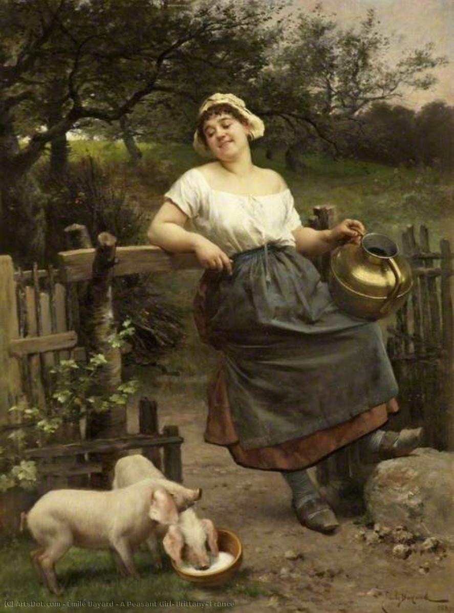 A Peasant Girl, Brittany, France — Émile Bayard
