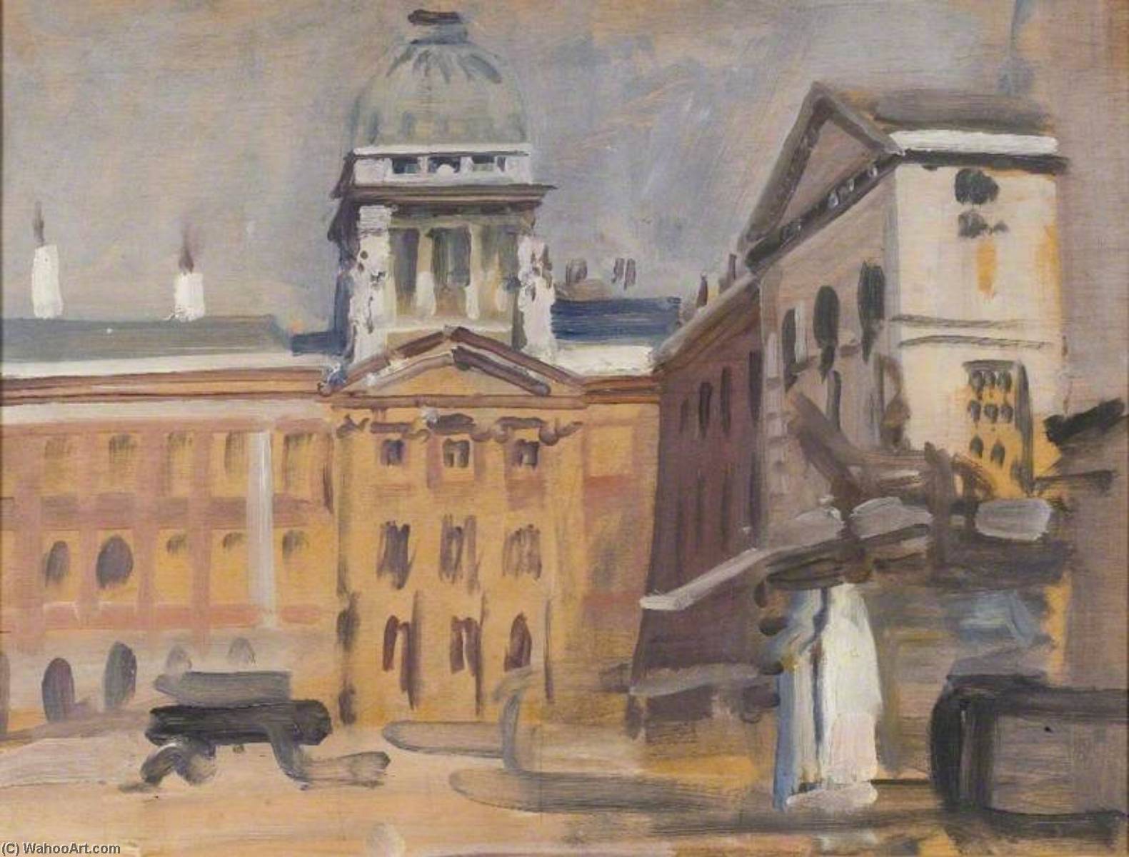 Studie Der Horse Guards' Barracks, Exerzierplatz — Sir Alfred James Munnings