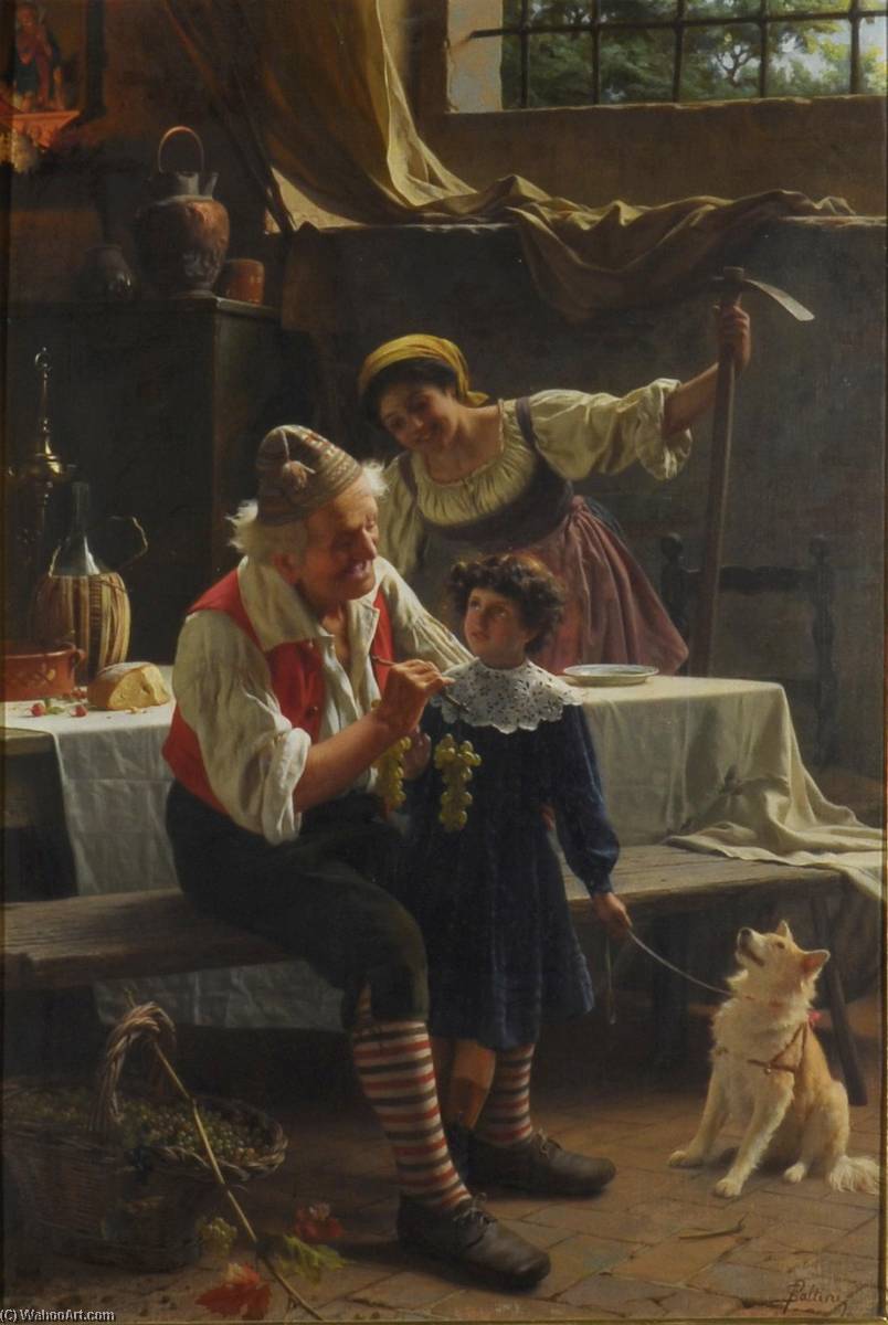 Interior Scene With Figures — Pietro Saltini