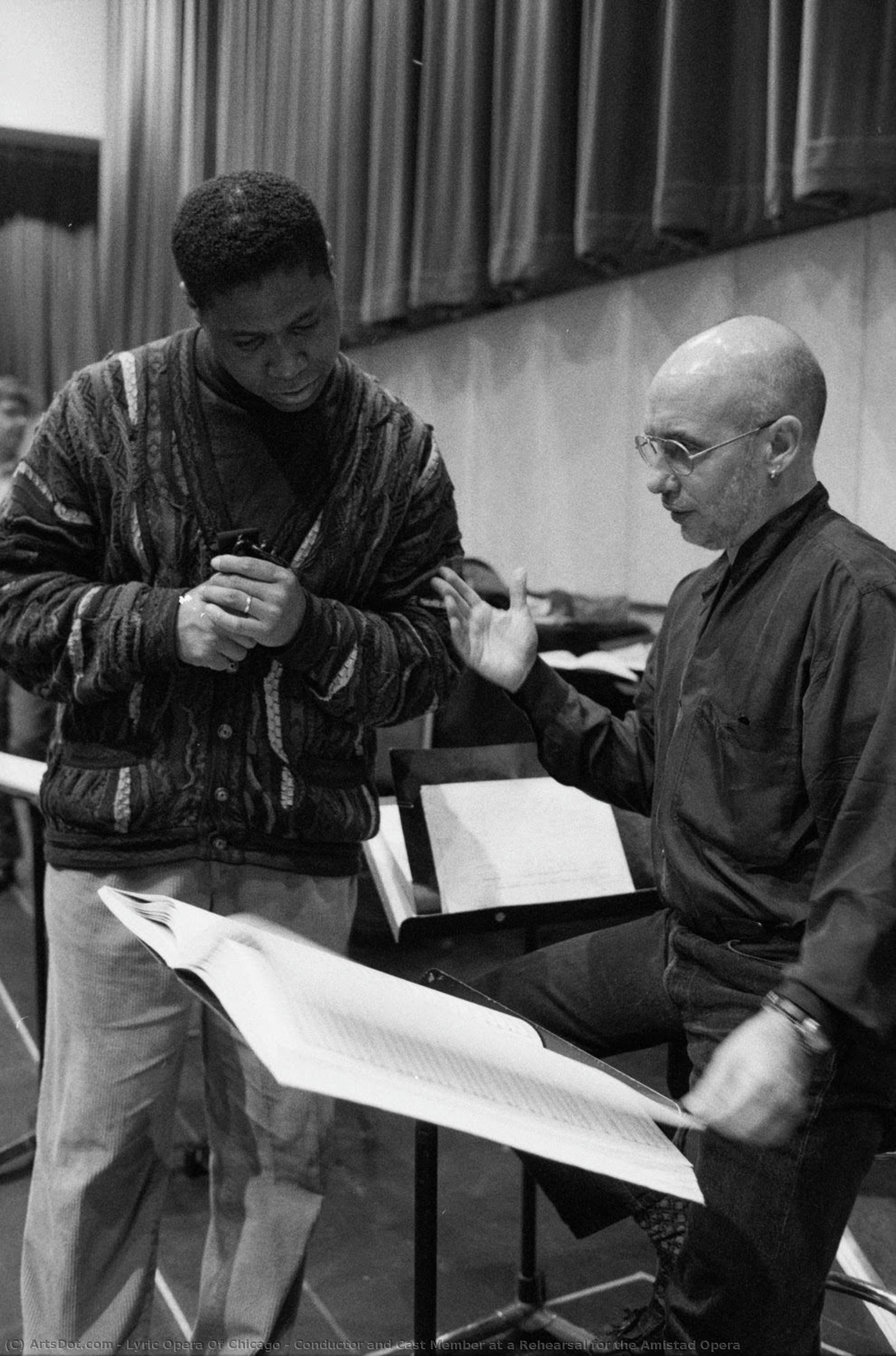 Conductor And Cast Member At A Rehearsal For The Amistad Opera — Lyric Opera Of Chicago