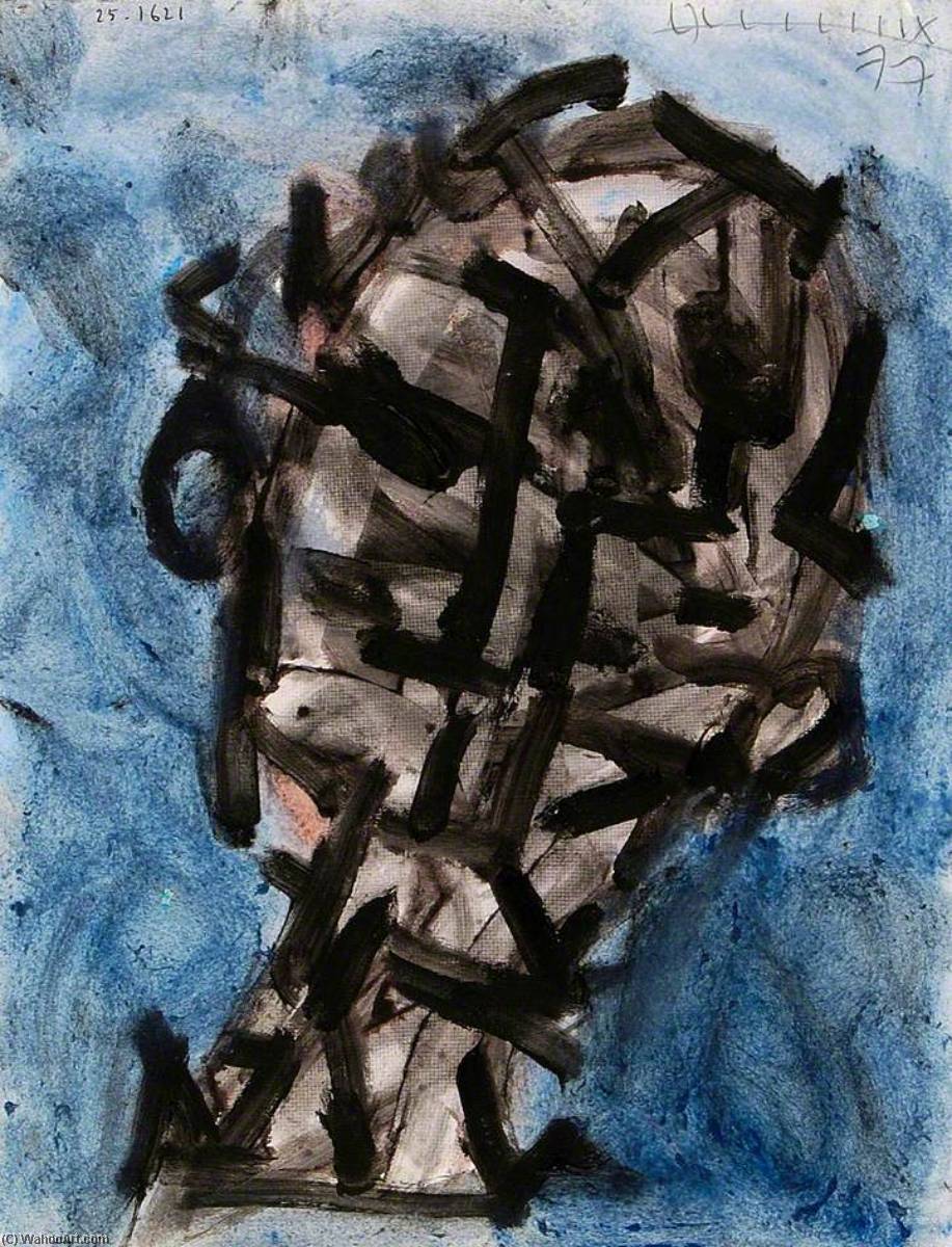 Head, Black On Blue — Roy Turner Durrant