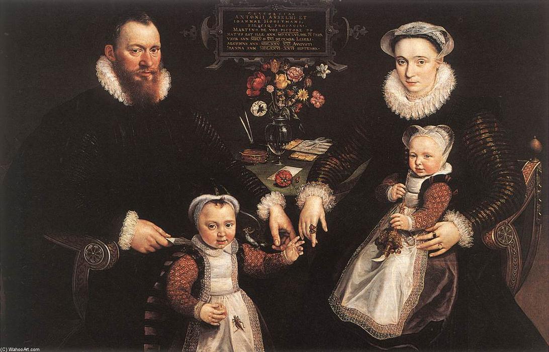 Portrait Of Antonius Anselmus, His Wife And Their Children — Maarten De Vos