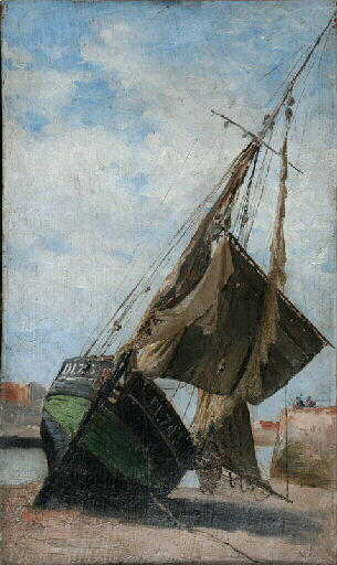 Bateau De Pêche Échoué Dans Le Port De Dieppe — Frank Myers Boggs