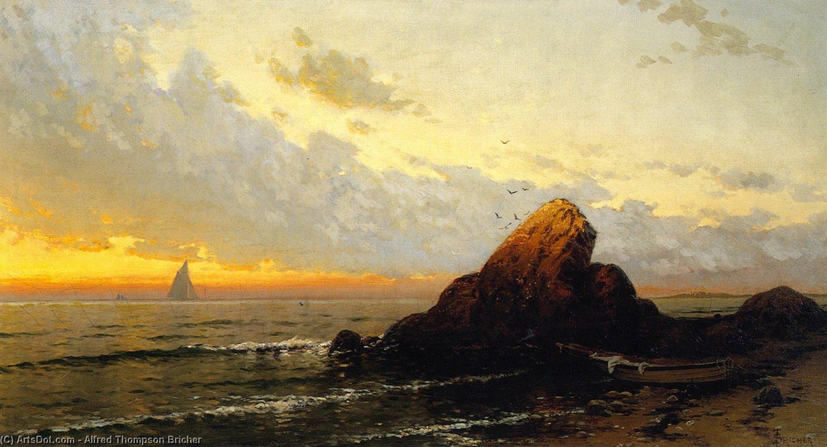 Seascape: Sunset — Альфред Тхомсон Брайкер