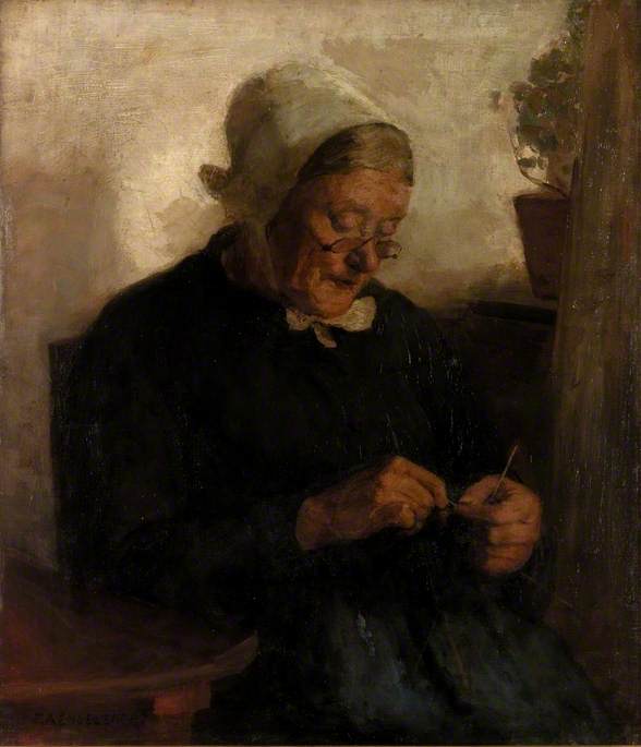 Old Woman Knitting — Florence Engelbach