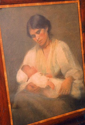 Mother And Sleeping Baby, (painting) — Katherine Beatrice Mcnaughton Mowry