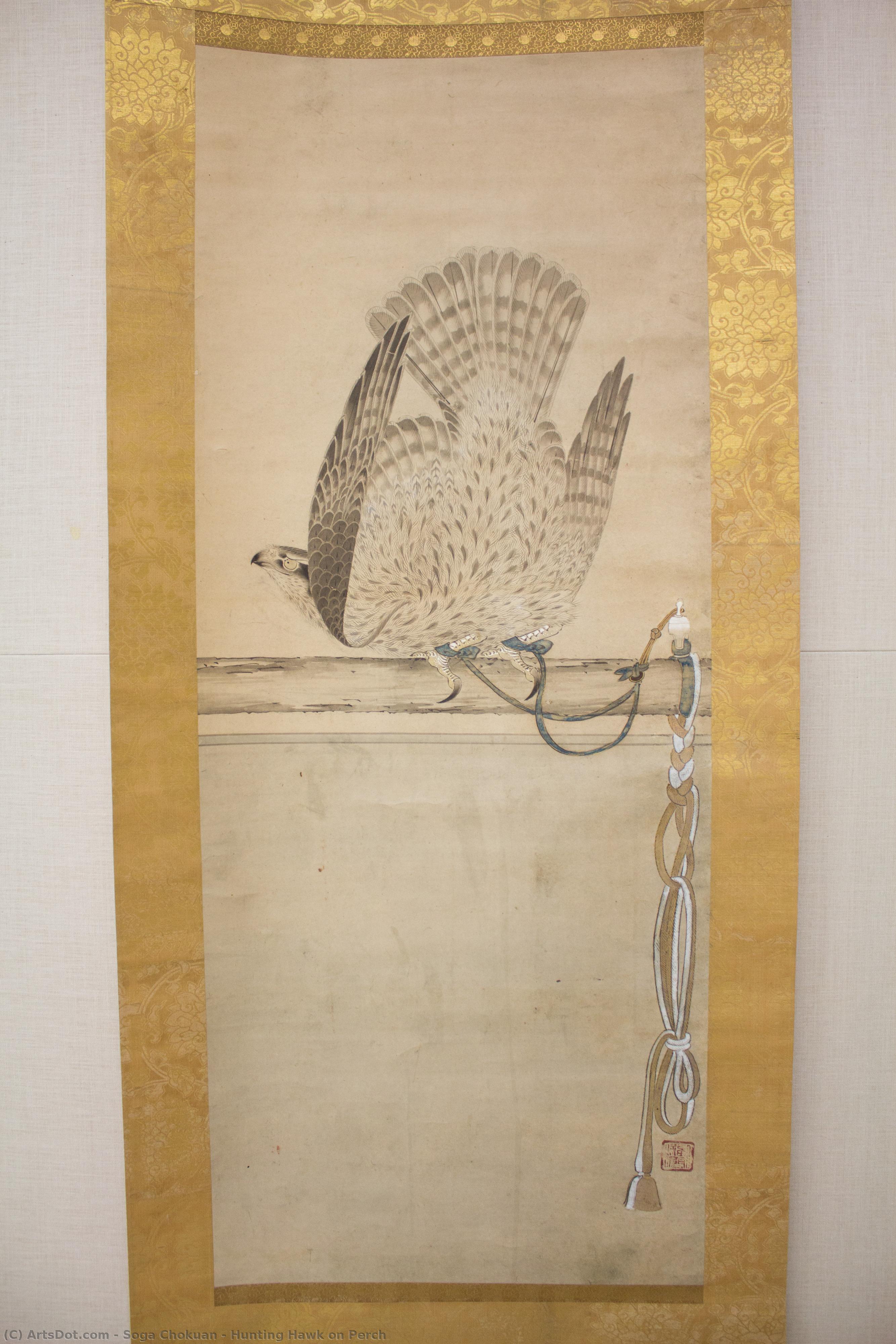 Hunting Hawk On Perch — Soga Chokuan