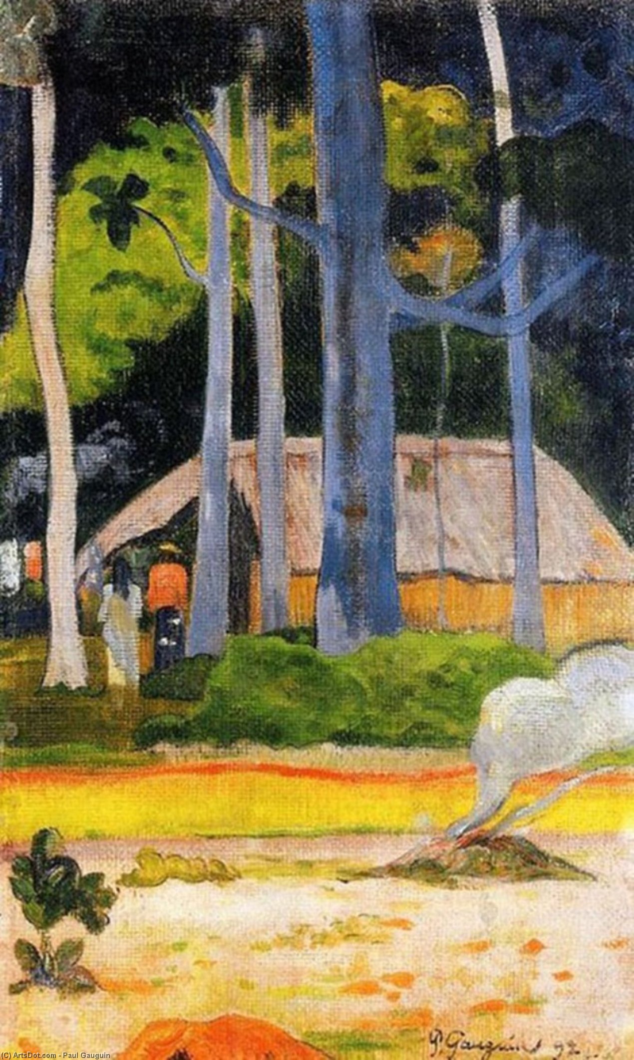 Cabin Under The Trees — Eugène Henri Paul Gauguin