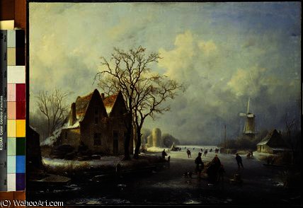 Skaters In A Frozen Winter Landscape — Андреас Шелфхаут