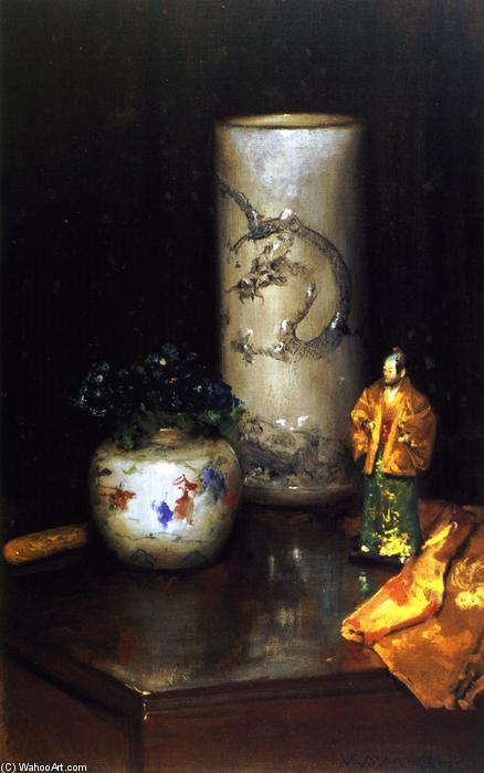 Violets And Still Life (also Known As Still Life Violets, Still Life With Chinese Vase) — William Merritt Chase