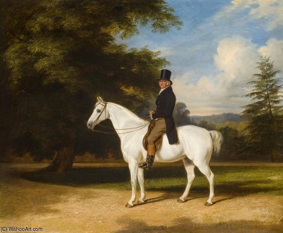 A Country Squire On His Grey Hunter — William Barraud