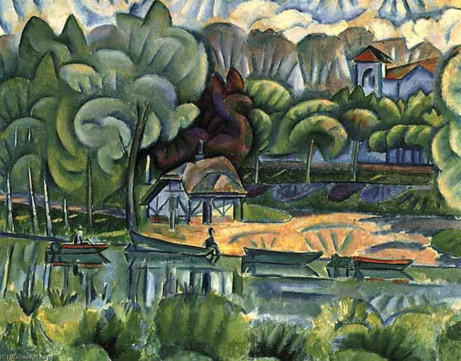 Houses On The Riverbank — Vladimir Davidovich Baranov Rossine